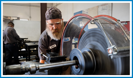 man working on machine