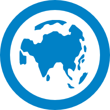 Blue world in a blue circle